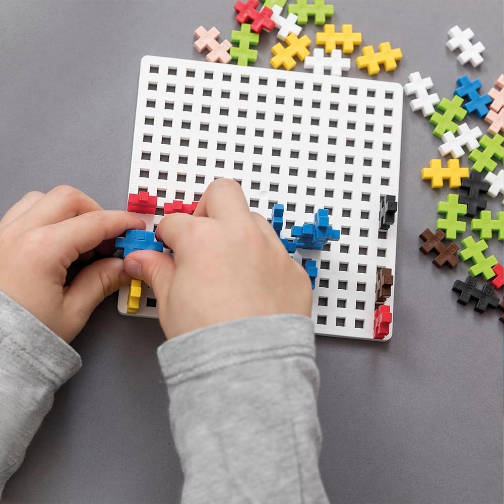 Plus-Plus 9607012 Kreativ-Bausteine, Reisekoffer Set, Geniales Konstruktionsspielzeug, 100 Teile, Bl
