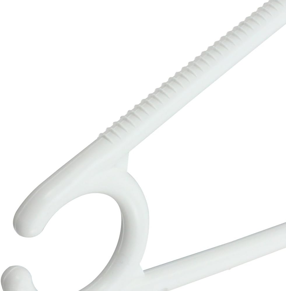 com-four® 50x Kleiderbügel weiss mit drehbarem Haken - Garderobenbügel für Anzug und Kostüm mit Ruts