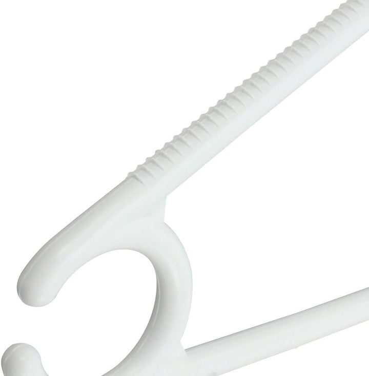 com-four® 50x Kleiderbügel weiss mit drehbarem Haken - Garderobenbügel für Anzug und Kostüm mit Ruts