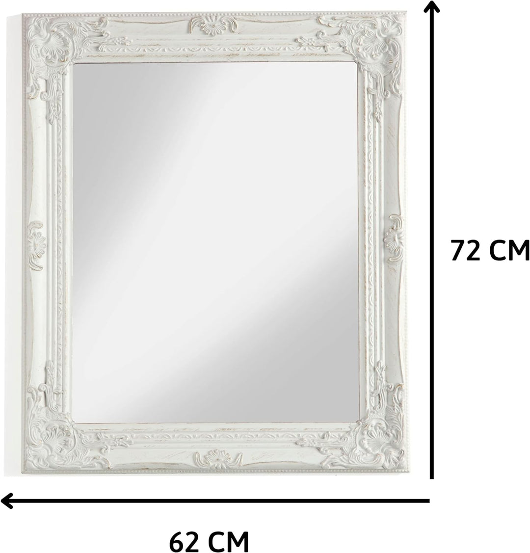 Montemaggi mit Rahmen, rechteckig, aus Holz, weiss, Masse: 62 x 4 x 72 cm., Weiss Quadratisch, Weiss