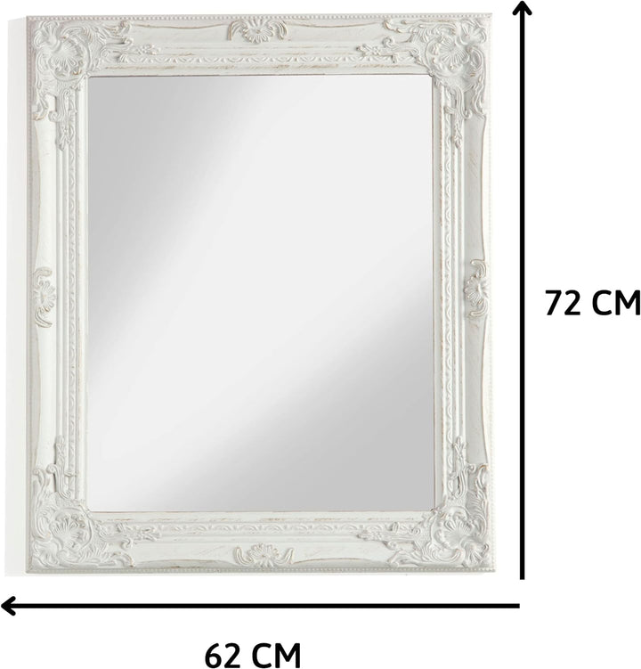 Montemaggi mit Rahmen, rechteckig, aus Holz, weiss, Masse: 62 x 4 x 72 cm., Weiss Quadratisch, Weiss