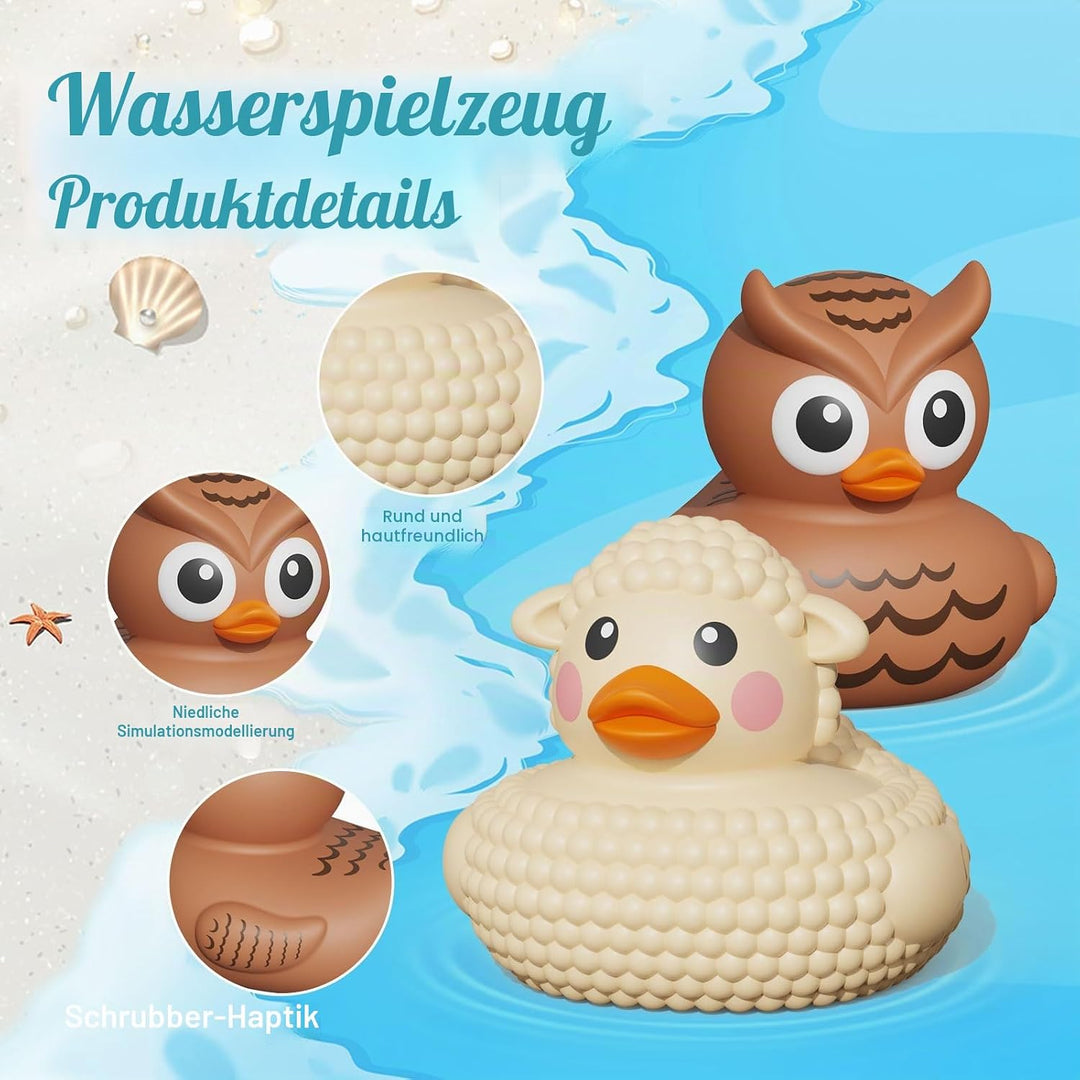 25er Set Badeente Baby Gummiente Badewannenspielzeug ohne Löcher Badespielzeug Weiches, schwimmendes