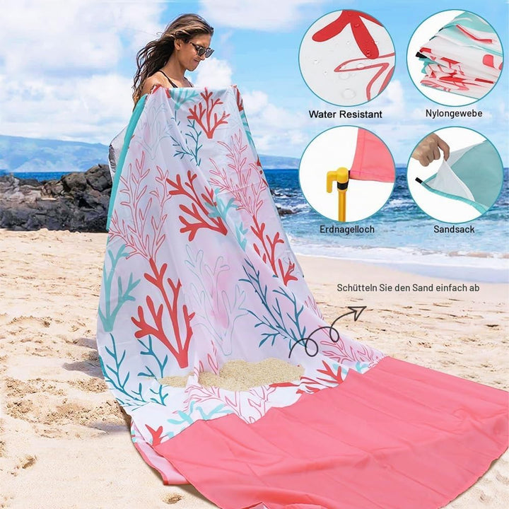Stranddecke Picknickdecke sandfrei super gross 310x280cm, wasserdicht bequemes 210D-Nylon, Faltbar S