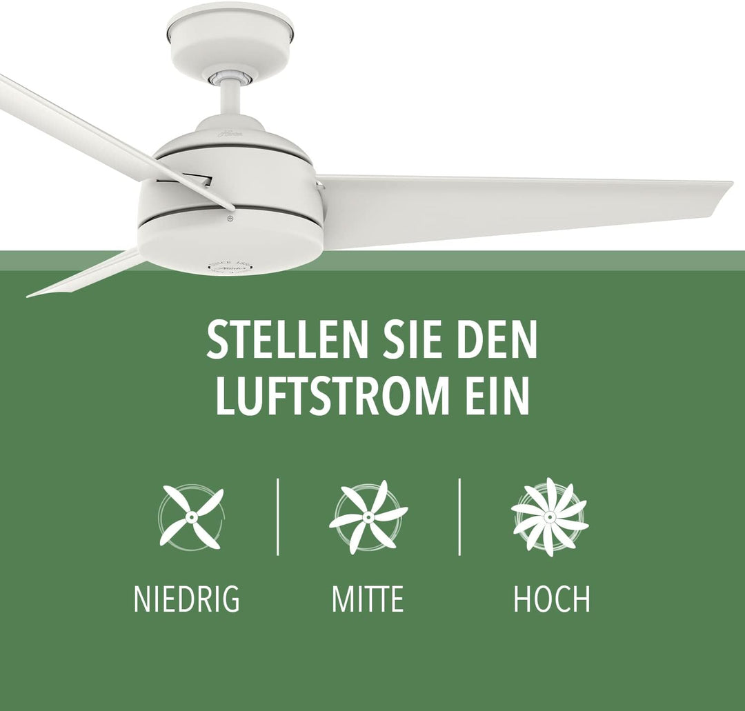 HUNTER DECKENVENTILATOR Loki, 132 cm, Deckenventilator für den Innenbereich mit Beleuchtung und Fern