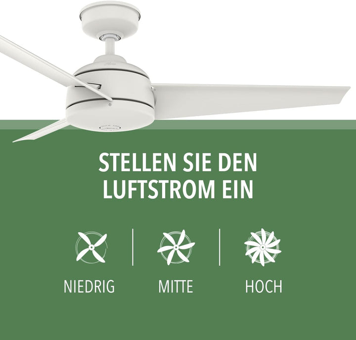 HUNTER DECKENVENTILATOR Loki, 132 cm, Deckenventilator für den Innenbereich mit Beleuchtung und Fern