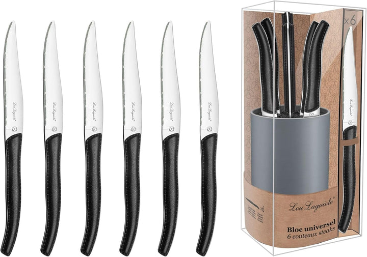 Amefa Steakmesser Set SKY LAG 6-teilig Schwarz 13/0 Klingenstahl hochglanzpoliert Kunststoffgriff in