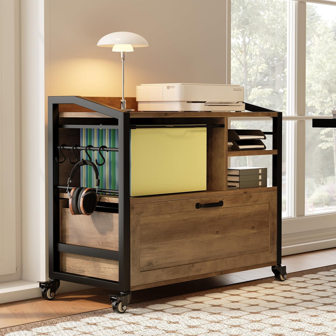 HSH Rollcontainer Mit Schublade Aktenschrank Büroschrank für DIN A4 Letter FormatGrösse Drucker Stän