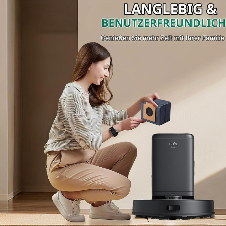 12 Stück Staubbeutel für Eufy X8 Pro/ X10 Pro Omni Saugroboter Zubehör, Ersatzbeutel Staubsaugerbeut