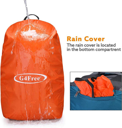 G4Free 45L Wanderrucksäcke mit Regenschutz Wasserdicht Trekkingrucksack Reiserucksack Outdoor Campin