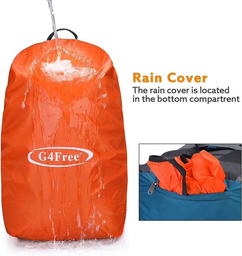 G4Free 45L Wanderrucksäcke mit Regenschutz Wasserdicht Trekkingrucksack Reiserucksack Outdoor Campin
