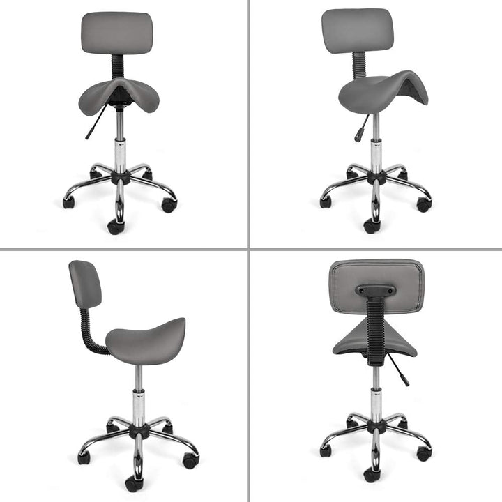 Mingone Sattelhocker mit Rückenlehne Drehhocker Arbeitsstuhl Ergonomisch Bürohocker mit Rollen Satte