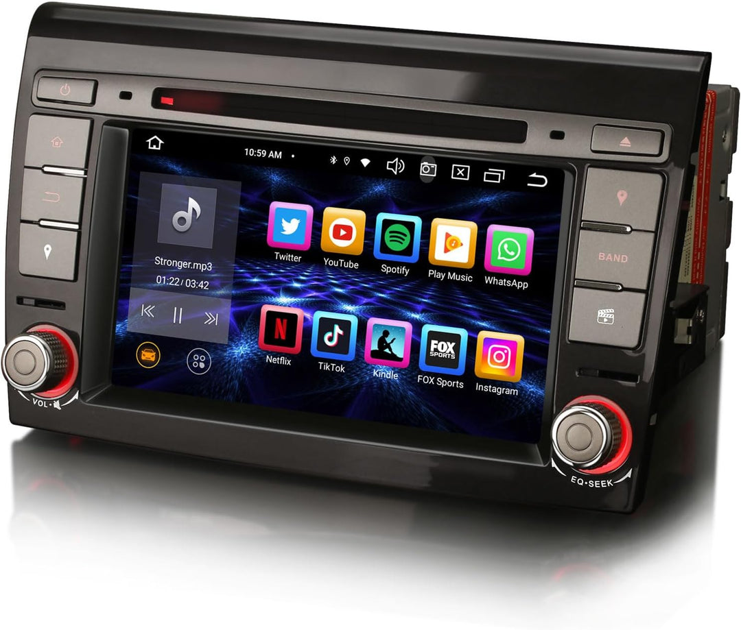 Erisin Android 13 8-Kern Autoradio Mit GPS Navi für FIAT Bravo 7 Zoll Touchscreen Unterstützt Kabell