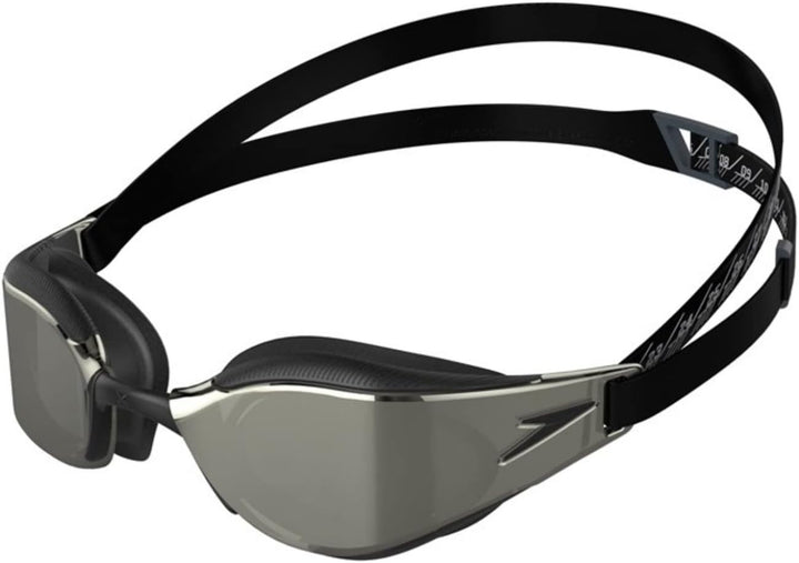 Speedo Unisex Fastskin Hyper Elite Mirror Schwimmbrillen (1er Pack) Einheitsgrösse Schwarz/Oxidgrau/