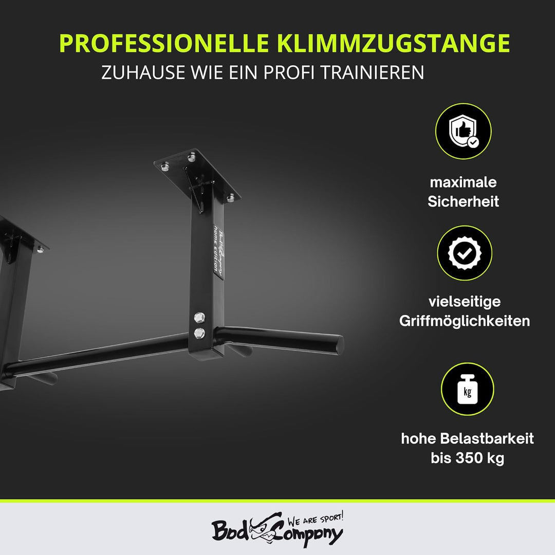 Bad Company Klimmzugstange für die Wandmontage oder Deckenmontage bis 350 kg belastbar inkl. Anleitu