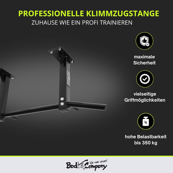 Bad Company Klimmzugstange für die Wandmontage oder Deckenmontage bis 350 kg belastbar inkl. Anleitu