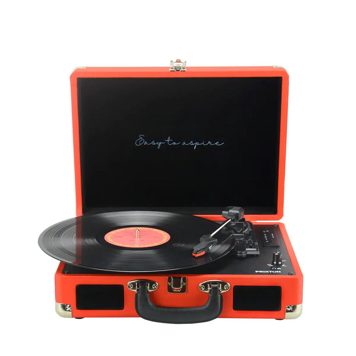PRIXTON - VC400 Vintage-Vinyl-Plattenspieler | Vinyl-Player & Konverter über Bluetooth & USB | 2 ein