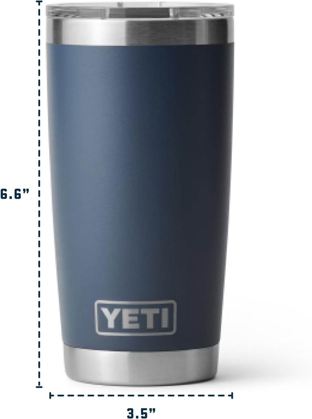 YETI Rambler Becher, 590 ml, Edelstahl, vakuumisoliert, mit MagSlider-Deckel Stainless Steel 20oz (5