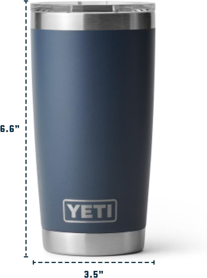 YETI Rambler Becher, 590 ml, Edelstahl, vakuumisoliert, mit MagSlider-Deckel Stainless Steel 20oz (5