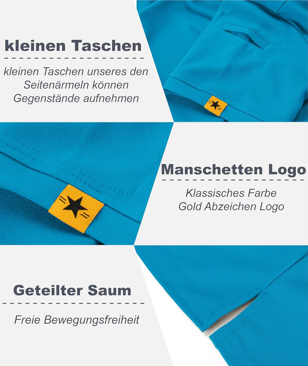 igeekwell Poloshirt Herren Kurzarm Atmungsaktives Golf Polo Hemd Summer Poloshirts Männer mit Brille