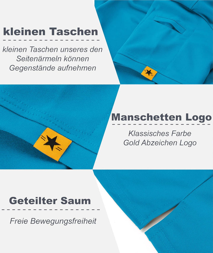 igeekwell Poloshirt Herren Kurzarm Atmungsaktives Golf Polo Hemd Summer Poloshirts Männer mit Brille