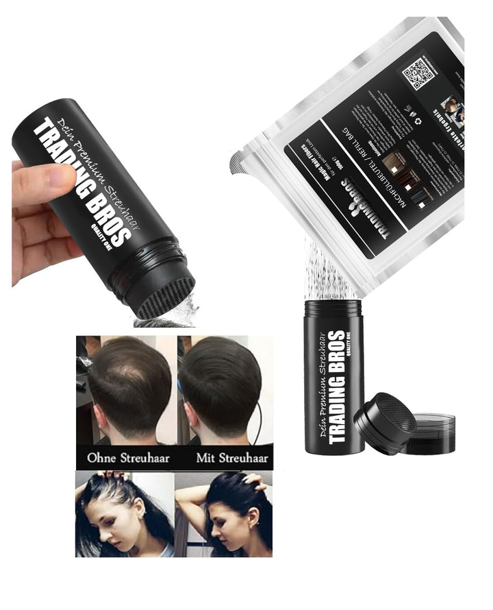 100g Premium Streuhaar Trading Bros Refill Bag Nachfüllbeutel (Schwarz), Schwarz