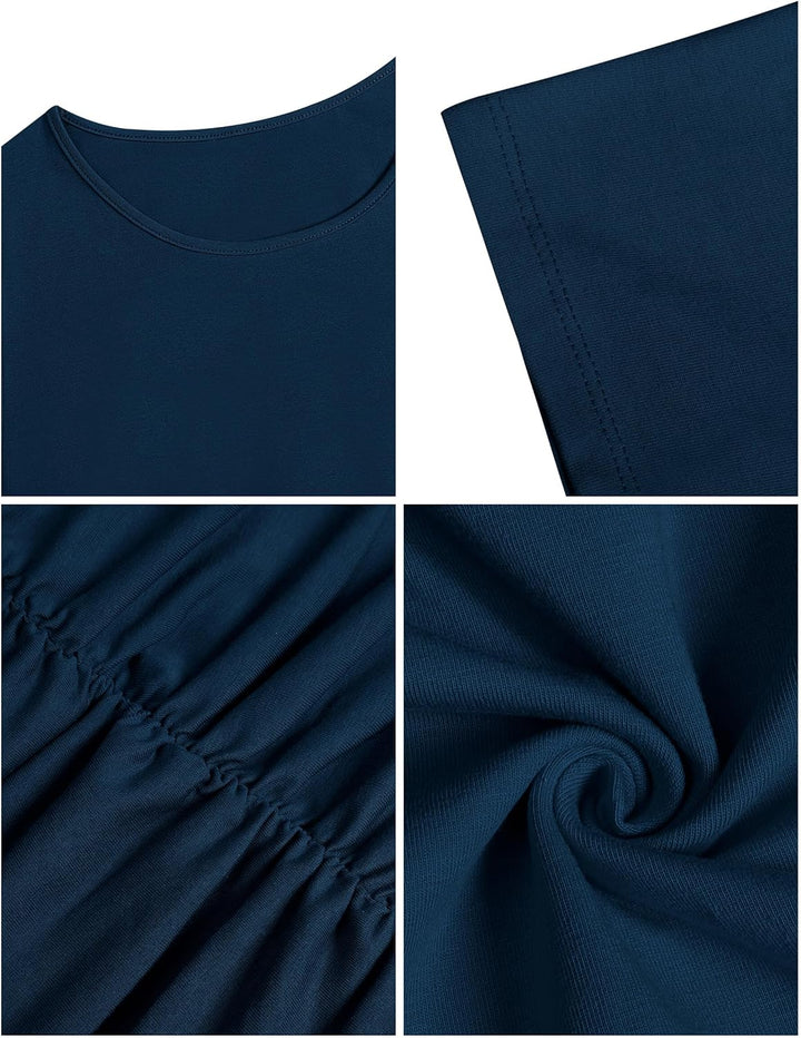 Missufe Damen Sommerkleid Freizeitkleid Bodycon Rüschenkleid Kurz Enges Kurzarm Mini T Shirt Kleider