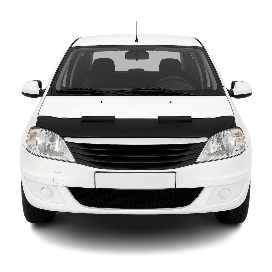 OMAC Haubenbra Steinschlagschutz Bonnet Bra kompatibel mit Dacia Logan 2005-2012 Schwarz Halb Schwar