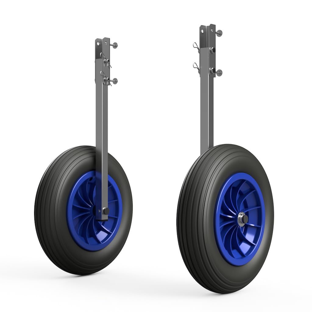 SUPROD Heckräder Slipräder Schlauchbooträder Transporträder klappbar Edelstahl ET350 schwarz/blau, s