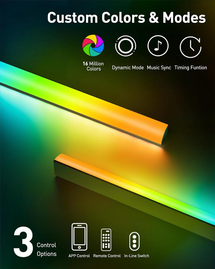 Perlegear TV Wandhalterung für 26-65 Zoll TVs bis 45 kg, LED-Hintergrundbeleuchtung mit Musik-Synchr