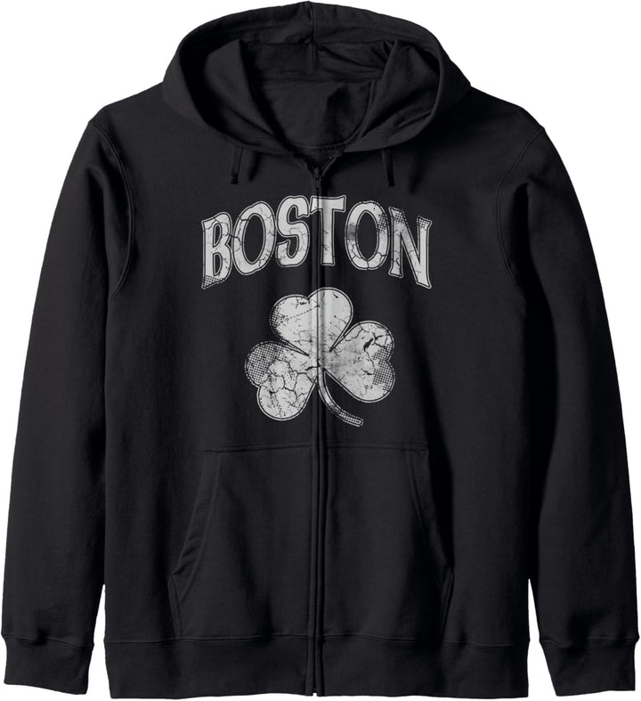 Boston irisches Kleeblatt St Patricks Day Herren Damen Kinder Kapuzenjacke