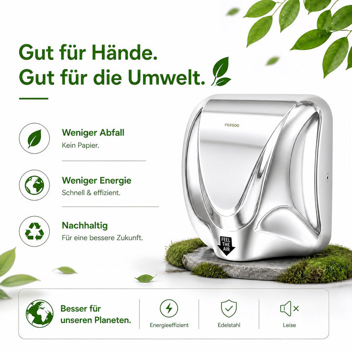 Automatischer Händetrockner aus Edelstahl, 240 V, Hochglanz