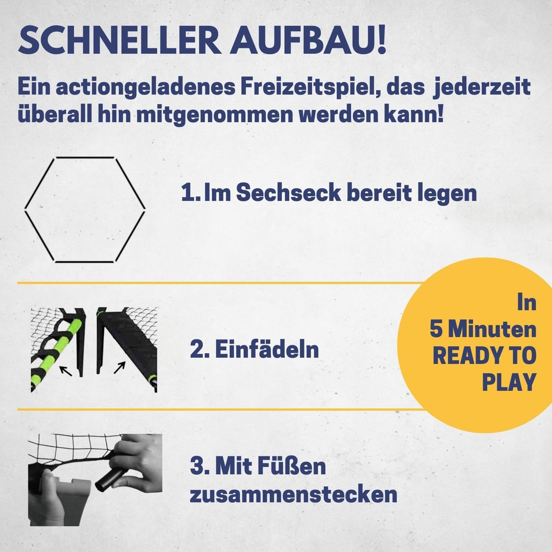 BEST SPORTING Schmetterball Set Outdoor I Roundnet Set mit 3 Bällen, Tasche, Ball-Pumpe & Anleitung