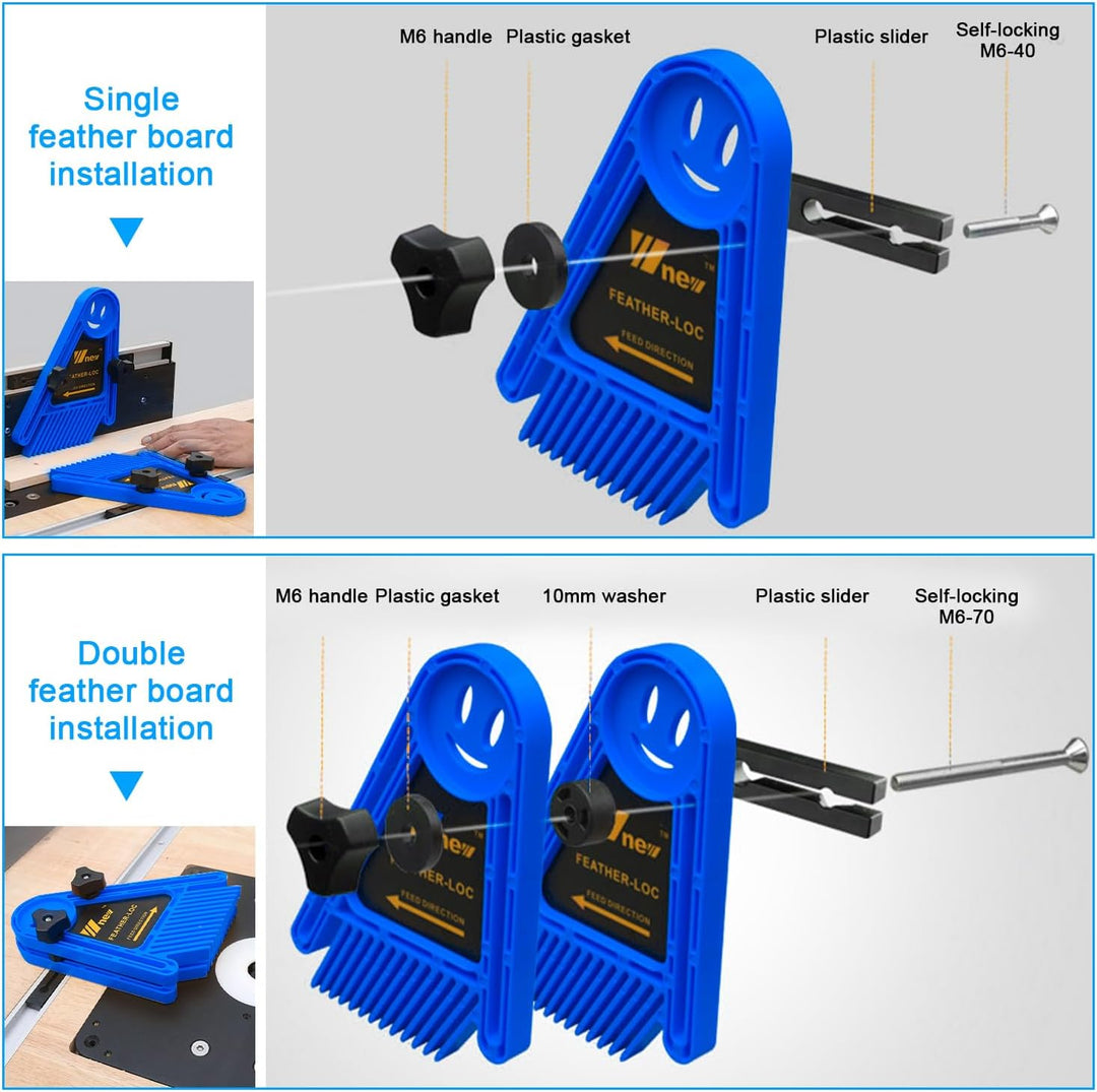 Doppel Featherboard Set, Feder Board, Holzbearbeitung Sicherheit Doppel Federbrettern, für Frästisch