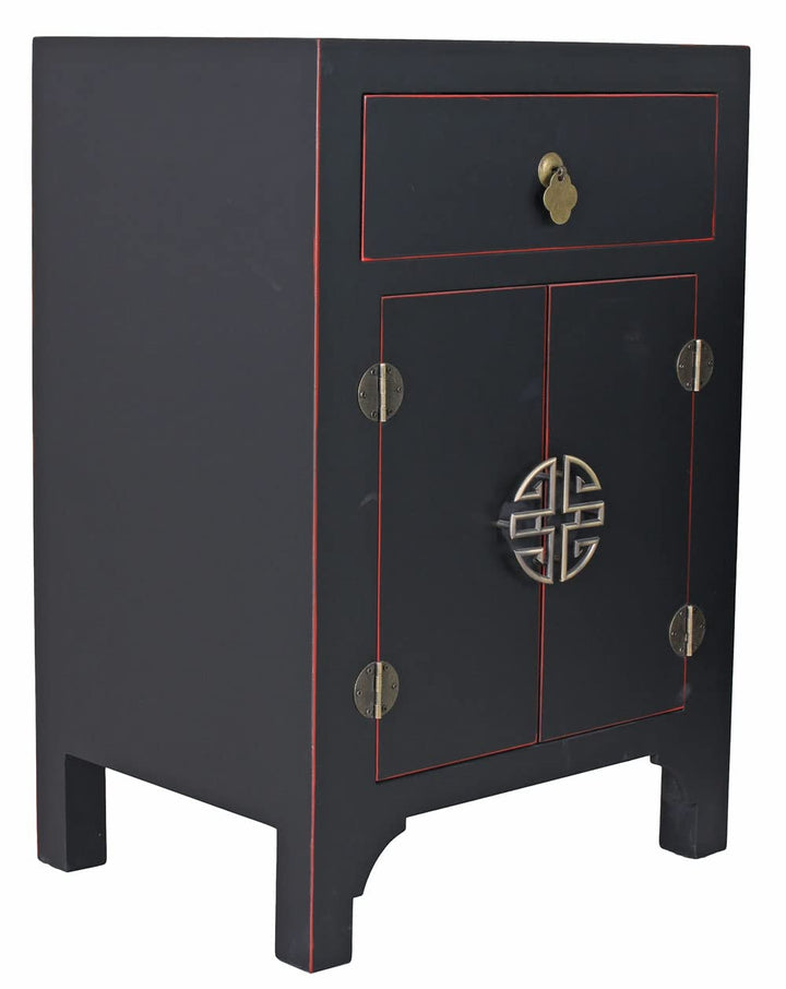 Nachtkonsole Chinesischer Hochzeitsschrank Holzschrank Schwarz Schrank mya039 Palazzo Exklusiv