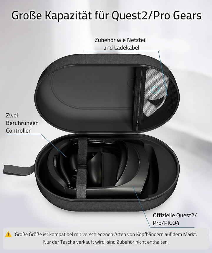 Syntech Gross Tragetasche Kompatibel mit Oculus/Meta Quest 3, Quest 2/Pro Zubehör PICO4 VR Headset m