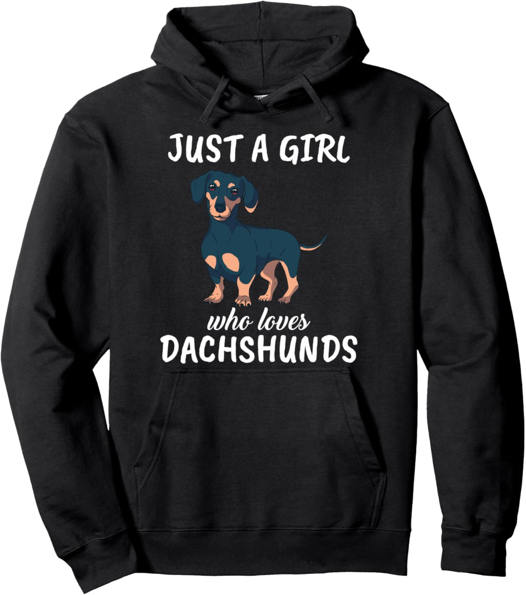 Damen Just A Girl Who Loves Dachhunds Geschenk Dackel Pullover Hoodie