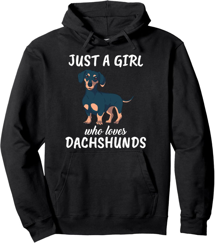 Damen Just A Girl Who Loves Dachhunds Geschenk Dackel Pullover Hoodie