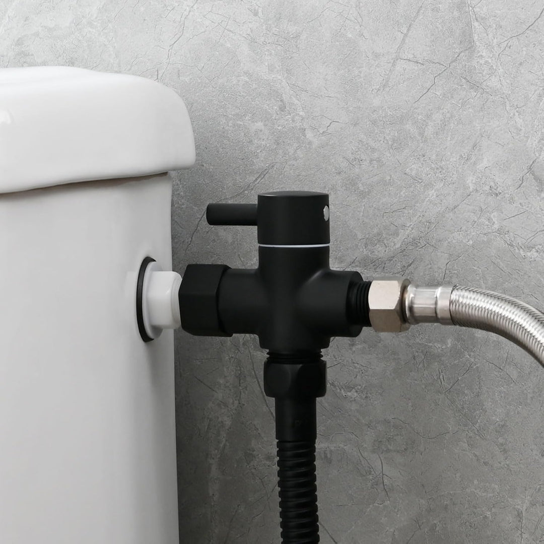 Tecmolog Bidet Sprayer Set Edelstahl Bidet Handbrause mit 3-Wege Umschaltventil 3/8"-12/17 und Dusch