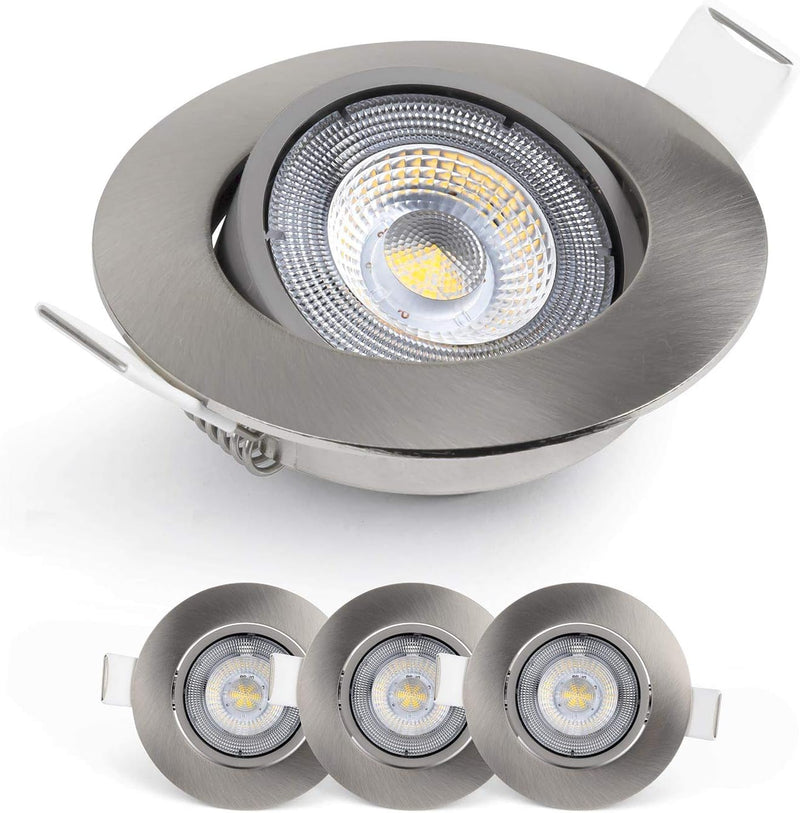 Emos LED Einbaustrahler 230V, 5W / 450lm, 50° schwenkbar, neutralweiss 4000k | Einbaustrahler LED Sp