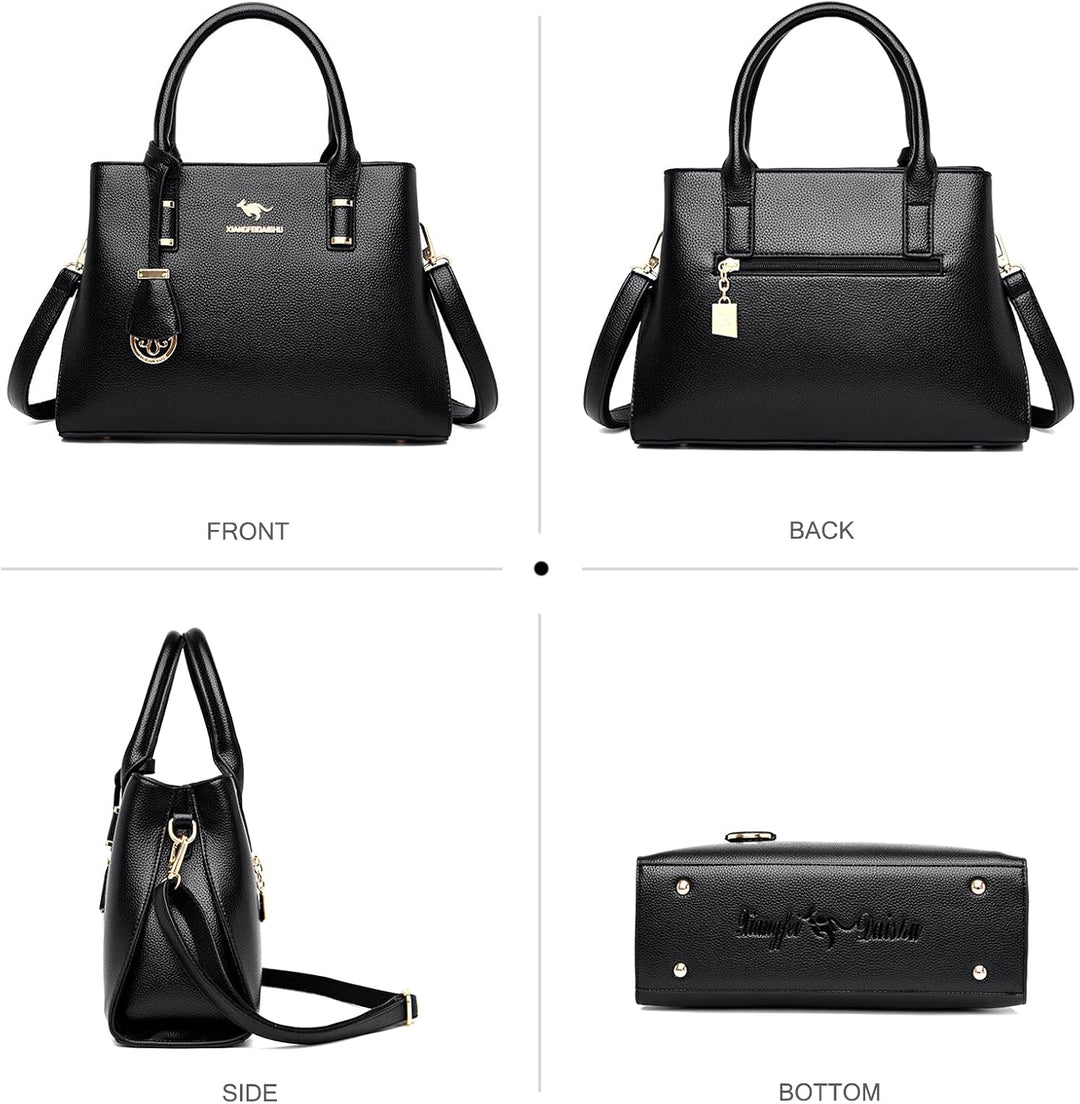 NICOLE & DORIS Mode Handtaschen Damen Elegant Henkeltasche PU Leder Satchel Handtasche Mittelgross T