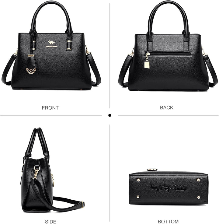 NICOLE & DORIS Mode Handtaschen Damen Elegant Henkeltasche PU Leder Satchel Handtasche Mittelgross T