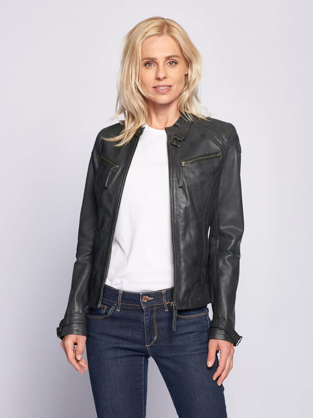 MAZE Damen Lederjacke 31Ryana S dark grey, S dark grey