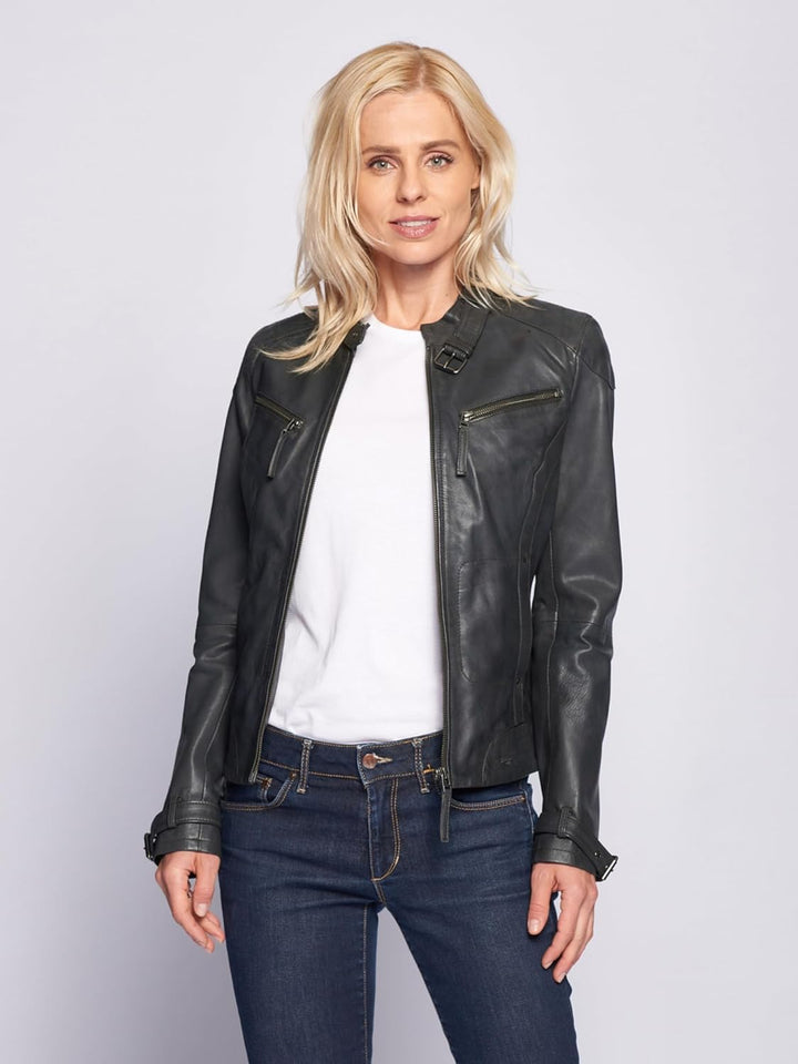 MAZE Damen Lederjacke 31Ryana S dark grey, S dark grey