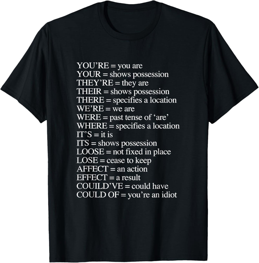 Grammar Rules T-Shirt mit lustigem Spruch sarkastischer Neuheit Grammar T-Shirt