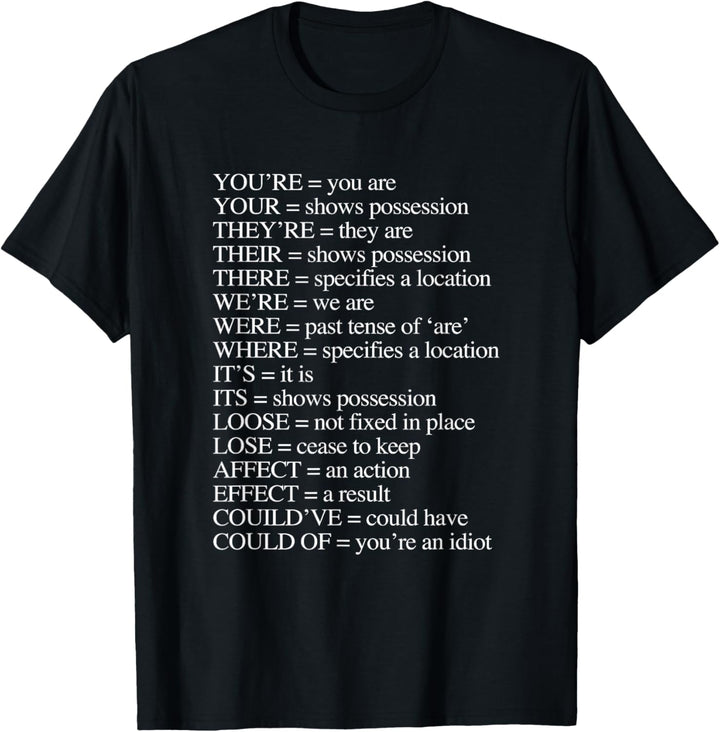 Grammar Rules T-Shirt mit lustigem Spruch sarkastischer Neuheit Grammar T-Shirt
