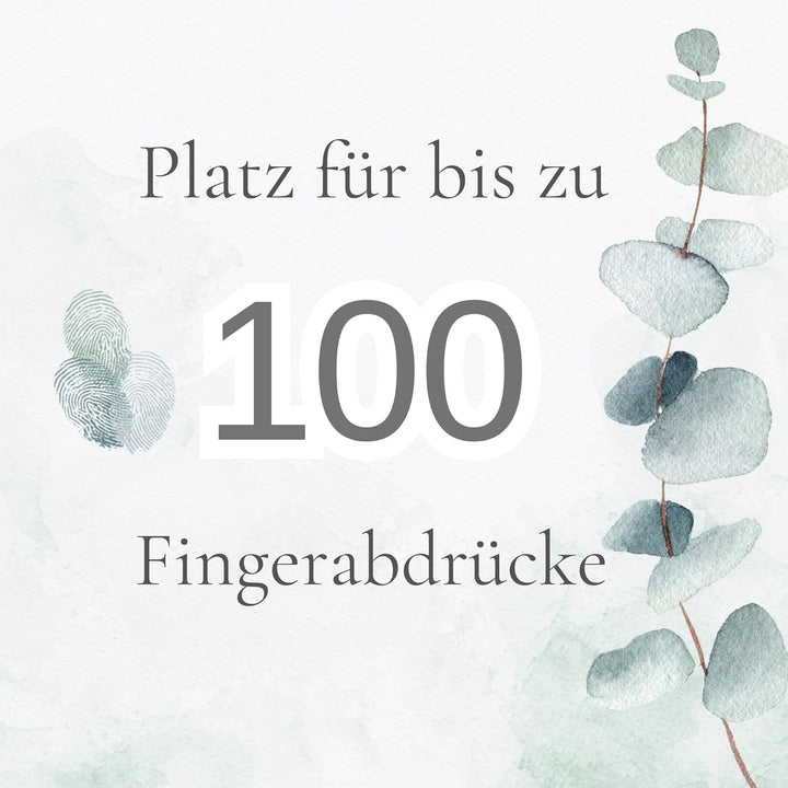 KATINGA Personalisierte Leinwand zur Hochzeit - Bild für Fingerabdrücke mit Brautpaar in Aquarell -