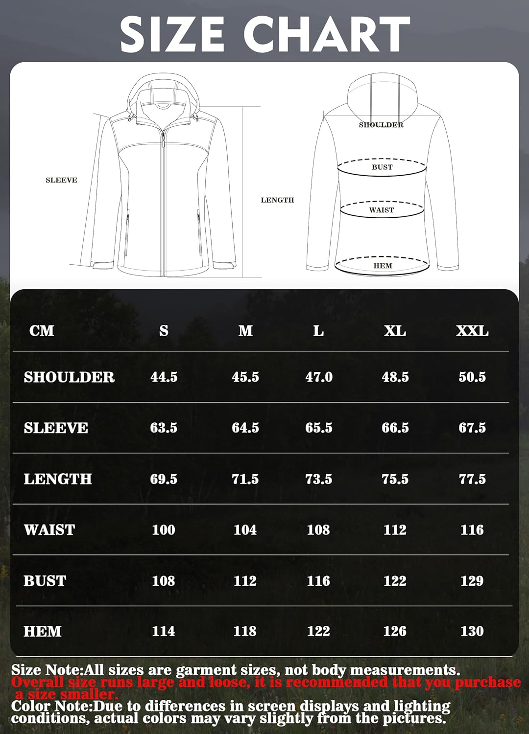 ATLASLAVA Damen Softshelljacke Wasserdichte Atmungsaktive Leichte Fleece Kapuze Übergangsjacke Laufe