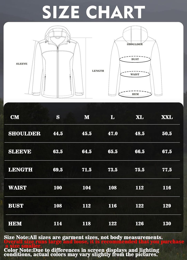ATLASLAVA Damen Softshelljacke Wasserdichte Atmungsaktive Leichte Fleece Kapuze Übergangsjacke Laufe