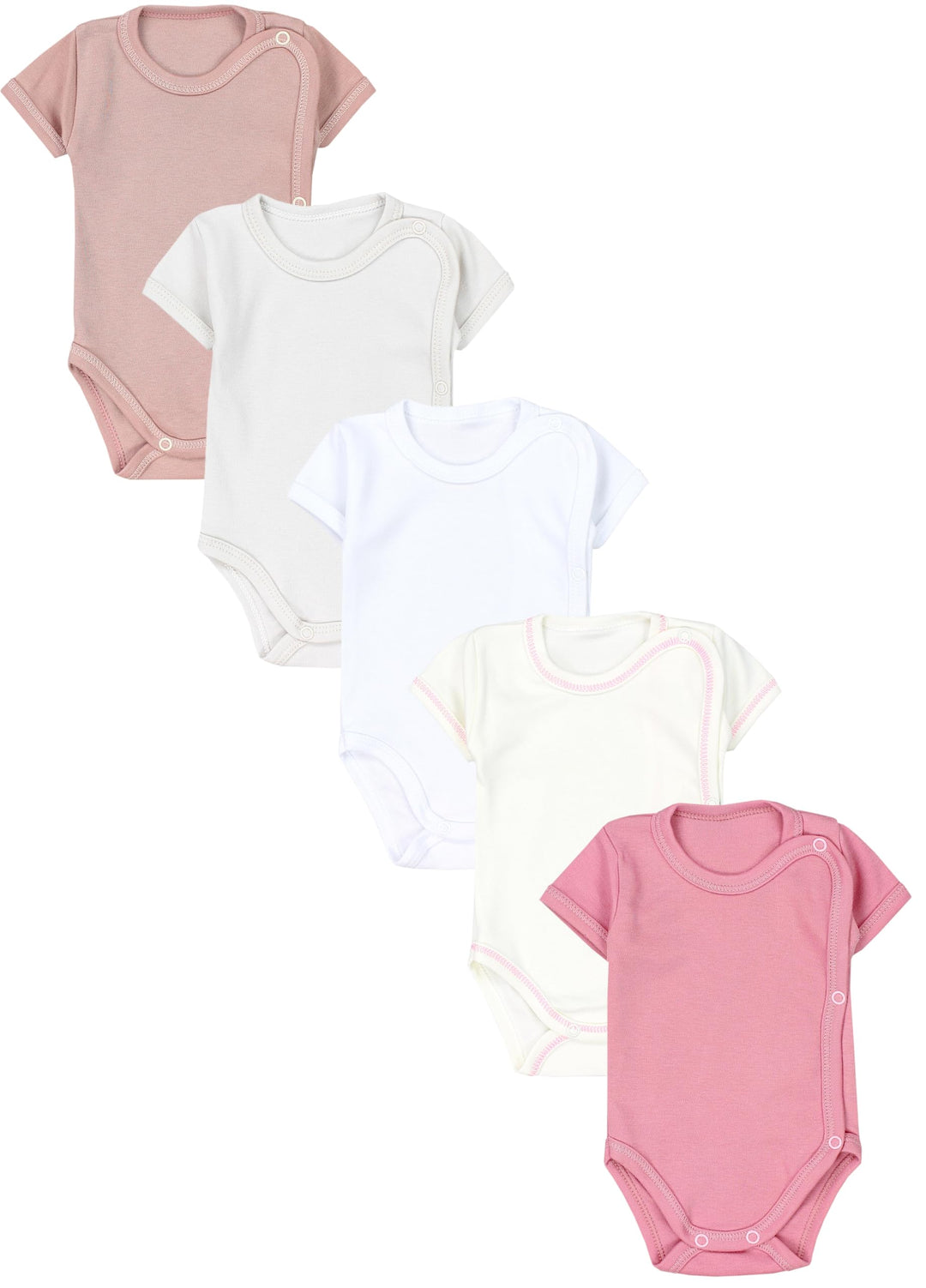 TupTam Baby Body Kurzarm 5er Pack – Wickelbody Body Baby aus Baumwolle für Jungen und Mädchen 74 Wei