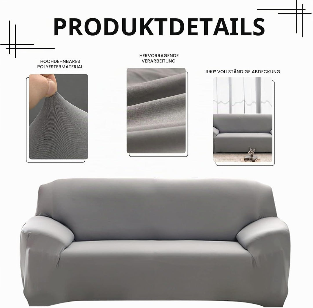 Lydevo Sofabezug 2 Sitzer Stretch Sofahusse Elastischer Sofabezug Spandex Sofa Überzug mit 2 Kissenb